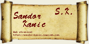 Šandor Kanić vizit kartica